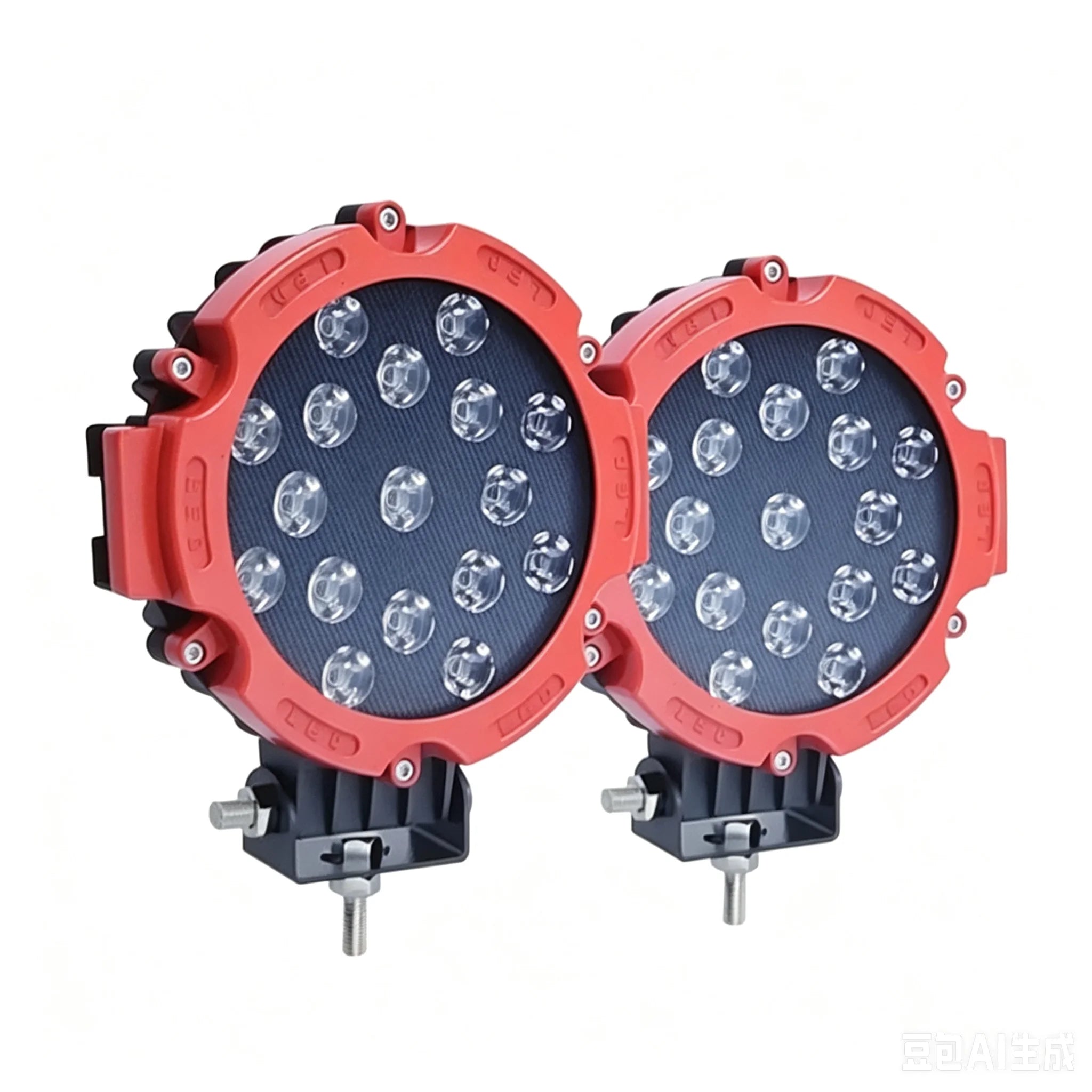 2PCS 7 Inch 51W Round LED Offroad Lights, 5100LM Spot Driving Light Pod Bumper Roof Fog Light Fit for Boat, Jeep, ATV, SUV