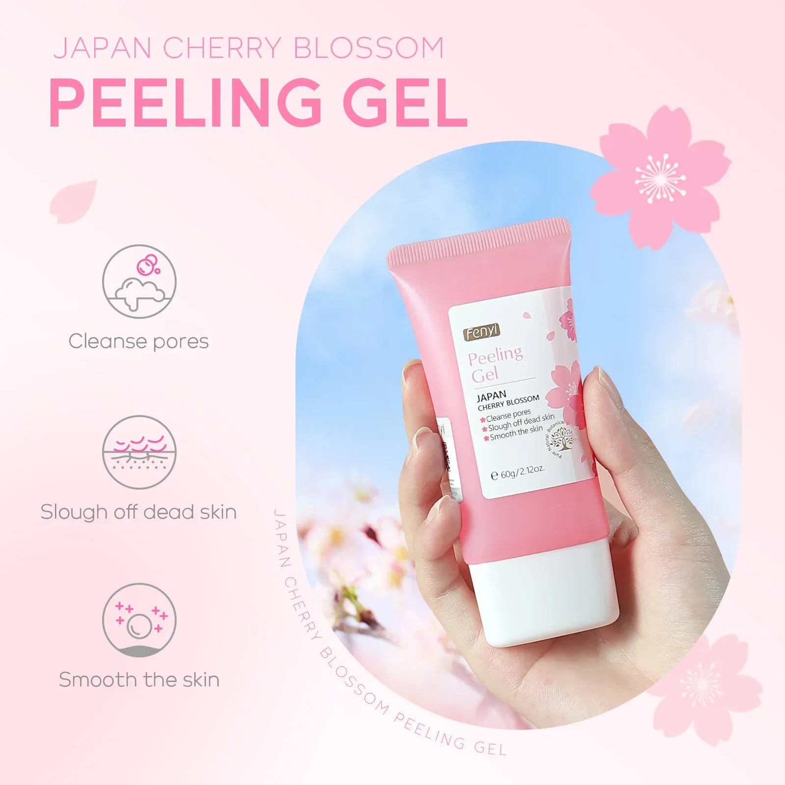 Sakura Face Deep Cleaning Exfoliating Gel Skin Care Whitening Moisturizer Repair Facial Scrub Skin Care 60g 