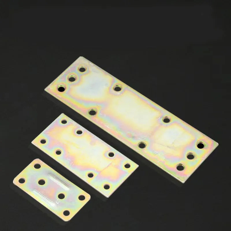 10-Piece Six-Hole Metal Flat Bracket Set for Shelves and Cabinets
