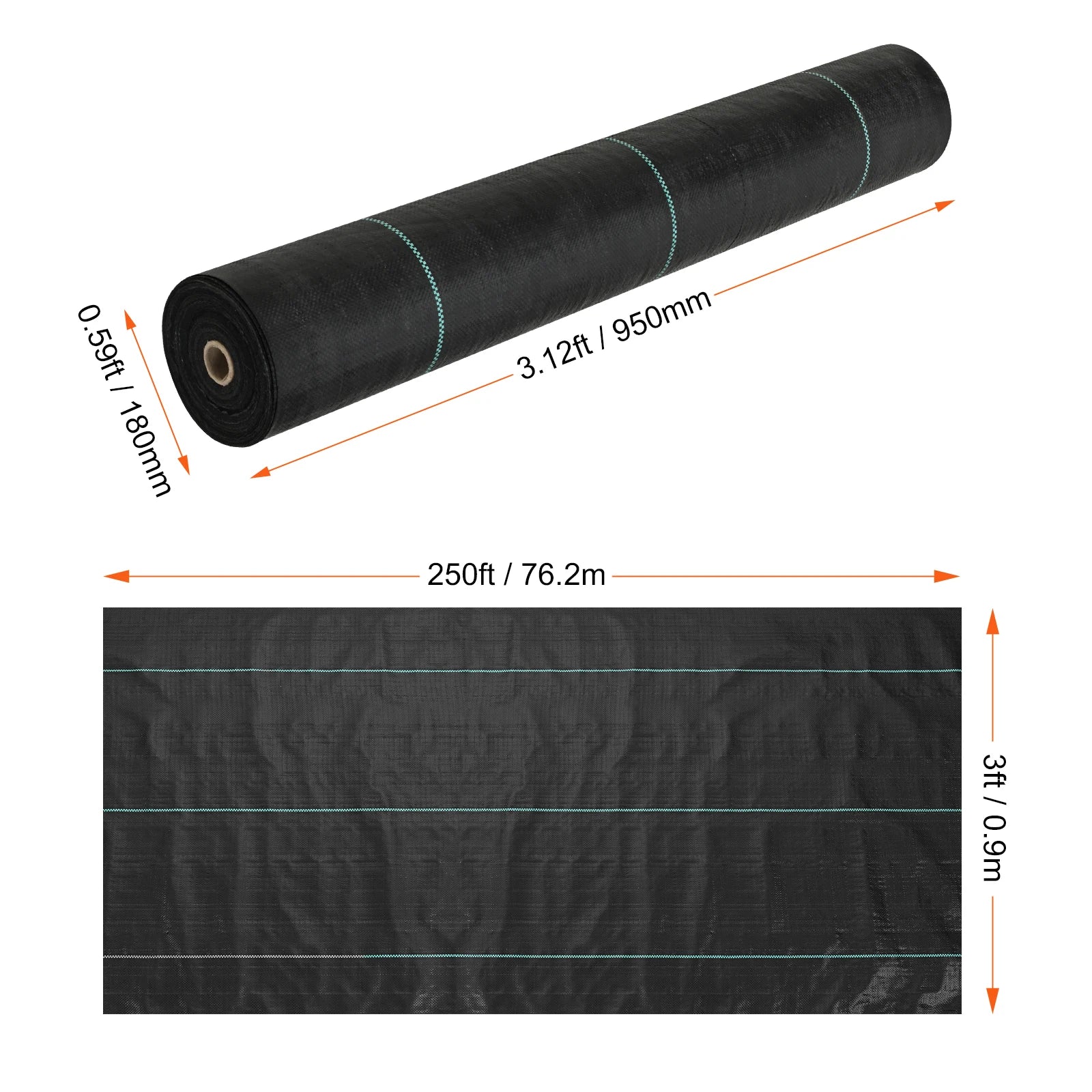 Těžká zahradní tkanina proti plevelu 6x300 ft tkaná kontrolní podložka do zahrady