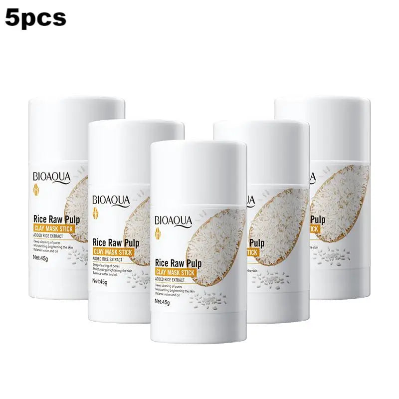 1/3/5pcs White Rice Raw Pulp Mud Mask Moisturizing Blackhead Removal Clean Face Shrink Pores Mask Face Skin Care Products 