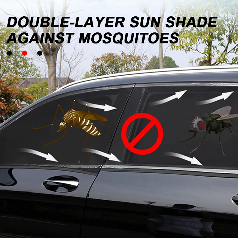 SEMETAL Car Window Shade Side Window Sun Shade Breathable Mesh With Zipper Car Window Screen Covers Universal Fit for Mos Cars