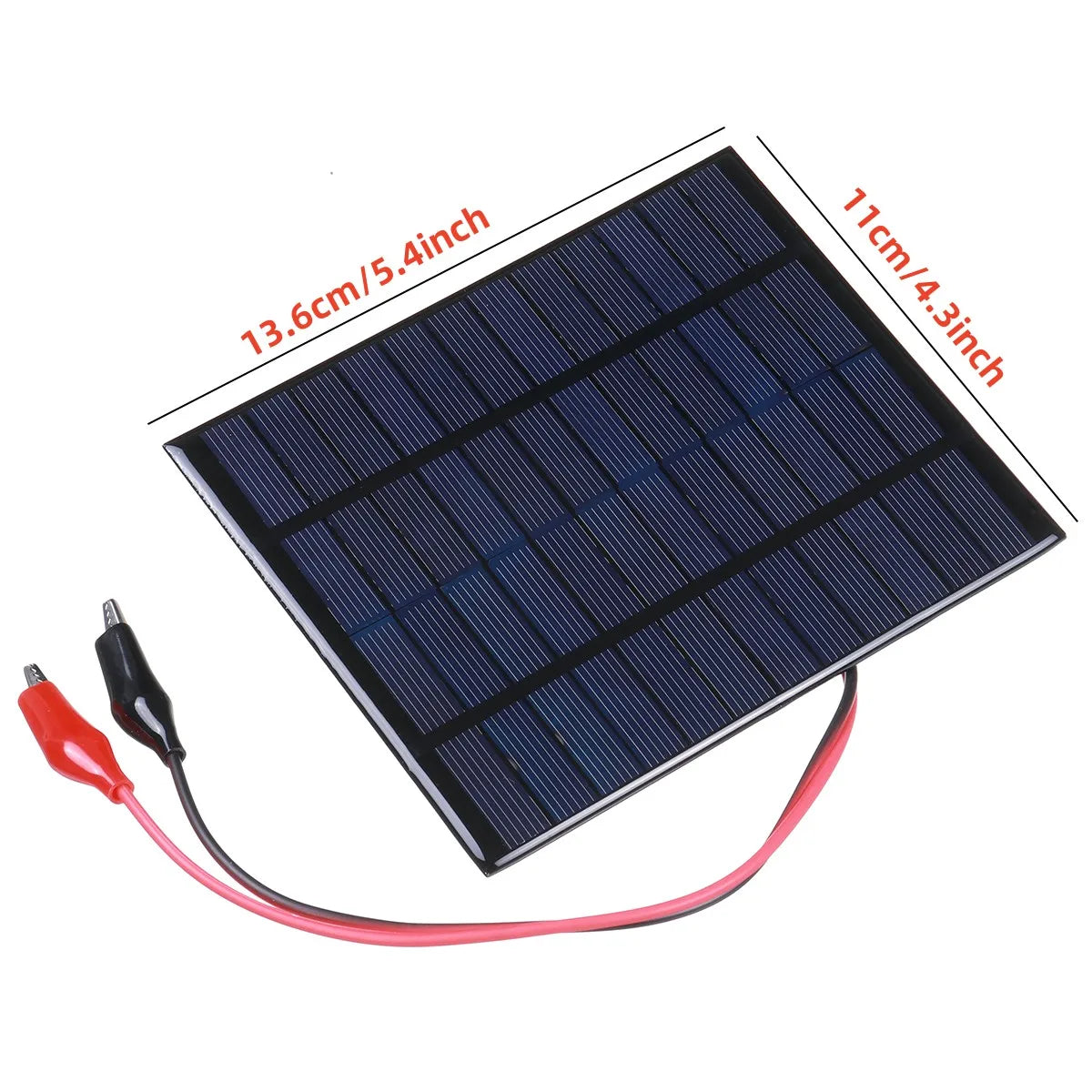 12V 10W Solar Panel Portable Polysilicon Panel Outdoor DIY Solar Charging Panel with Clip for 9-12V Battery Charging