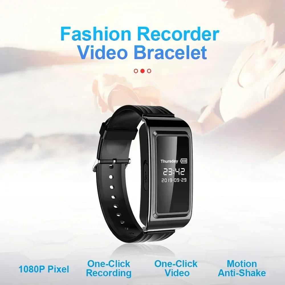 8-64GB Mini Voice Video Recorder 1080P DV Professional Digital Bracelet Dictaphone Portable Home Smart Small Security Camcorder