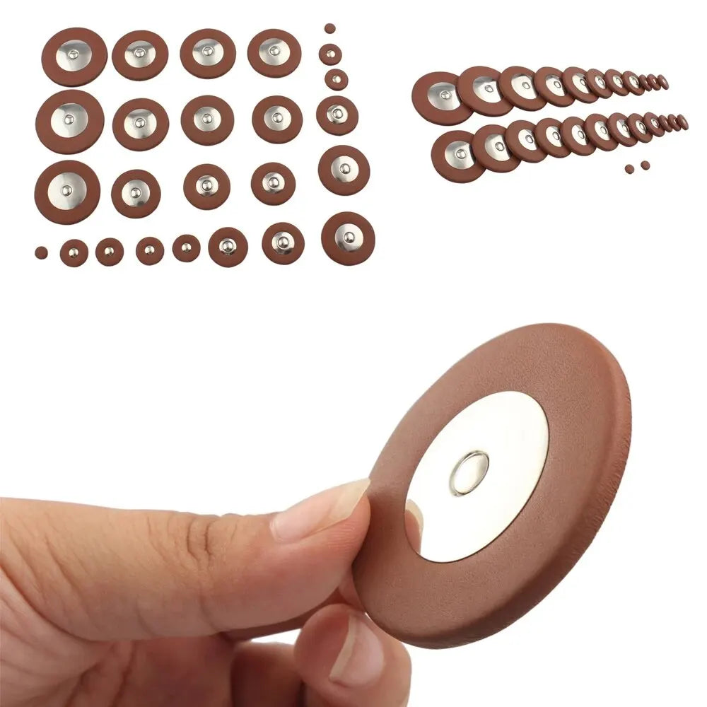 Saxophone Replacement Pad Sets — Alto, Tenor or Soprano -> "Zestawy wymiennych poduszek (padów) saksofonu — altowy, tenorowy lub sopranowy"