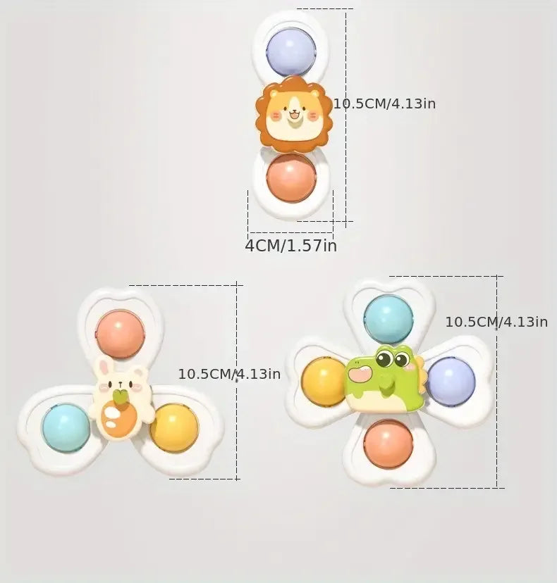 3PCS Suction Cup Spinner Toy for Bath