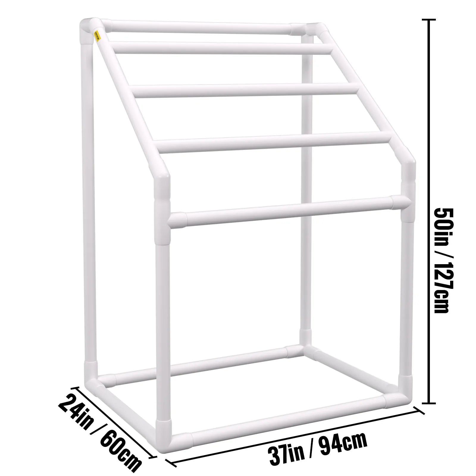 Portasciugamani da esterno per piscina con 5–8 barre, organizer autoportante in PVC