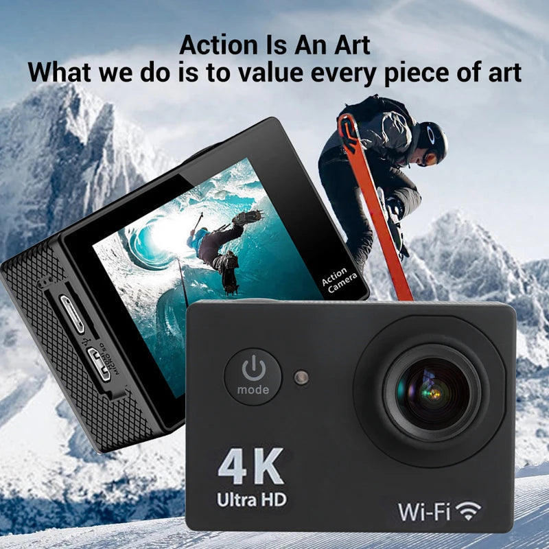 4K Action Camera 1080P/30FPS WiFi 2.0" 170D Underwater Waterproof Helmet Video Recording Camera Sports Cameras Outdoor Mini Cam 