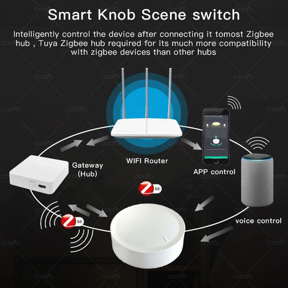Perilla y Botón de Paleta Inteligente Tuya Zigbee