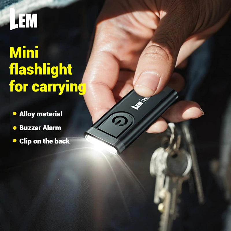 Φακός LED LEM, πολλαπλών χρήσεων για εξωτερικούς χώρους, φορητός, επαναφορτιζόμενος, ελαφρύς, 70LM, 5W, 4 λειτουργίες, με μπρελόκ, σφιγκτήρα, λευκό φως, λαμπτήρας, 19g