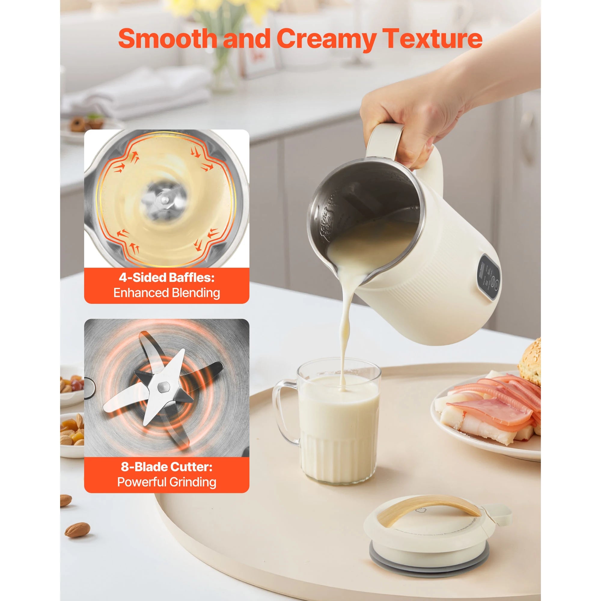 8-in-1 Nut Milk Maker with Self-Cleaning & 12-Hour Timer