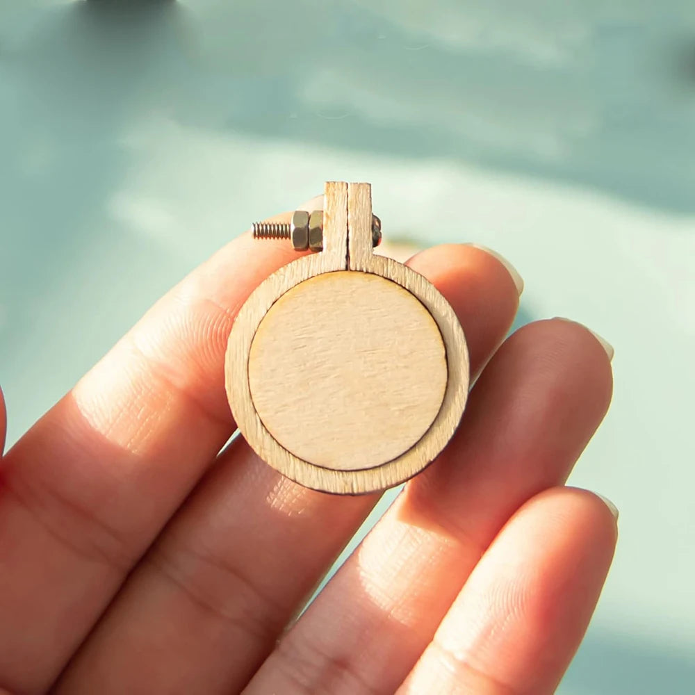 Mini Wooden Embroidery Frames, 25mm, Set of 10