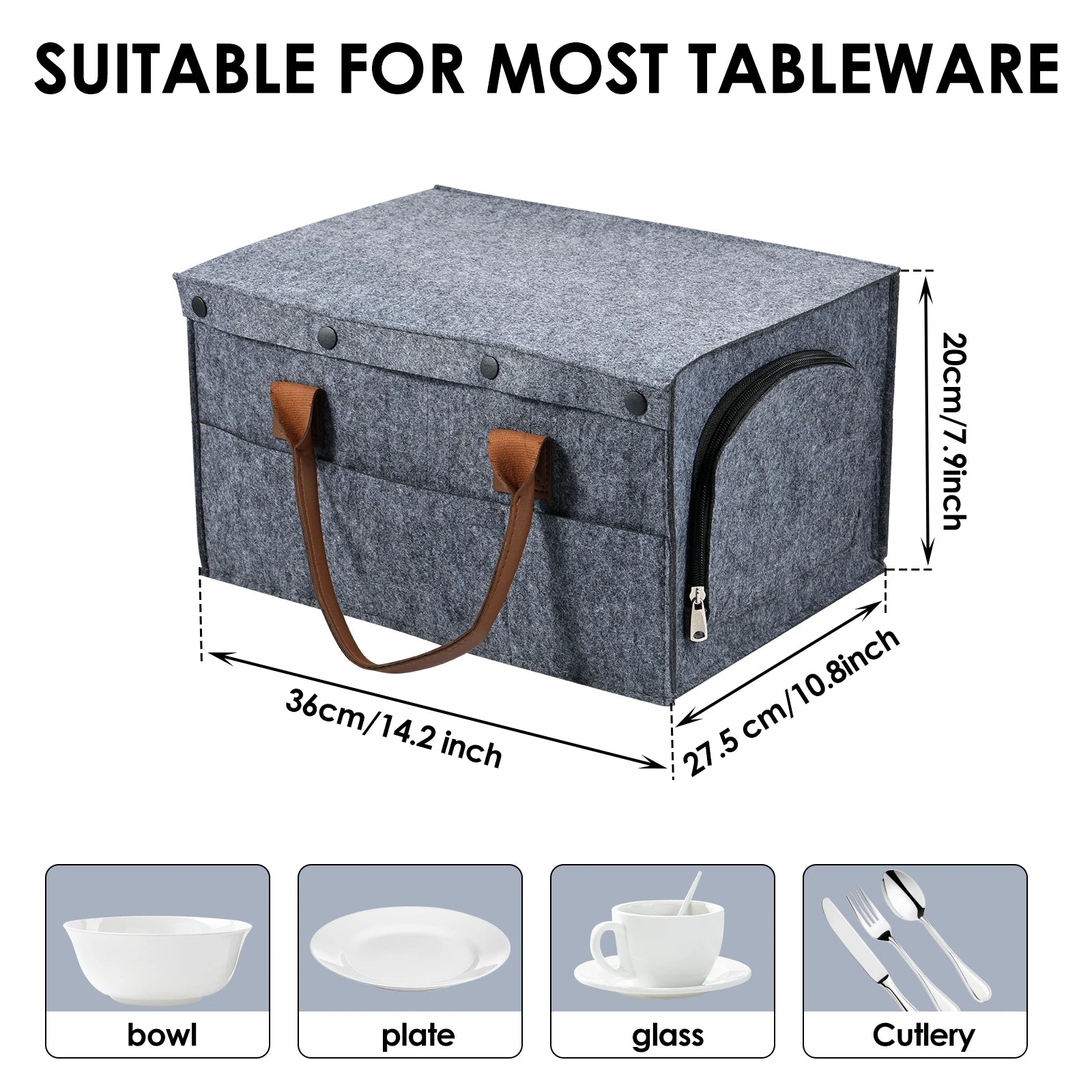 Felt Board Dish Cup Storage Bag Rack Thickened Camping Tableware Container RV Kitchen Cabinet Layered Plate Storage Box Camper