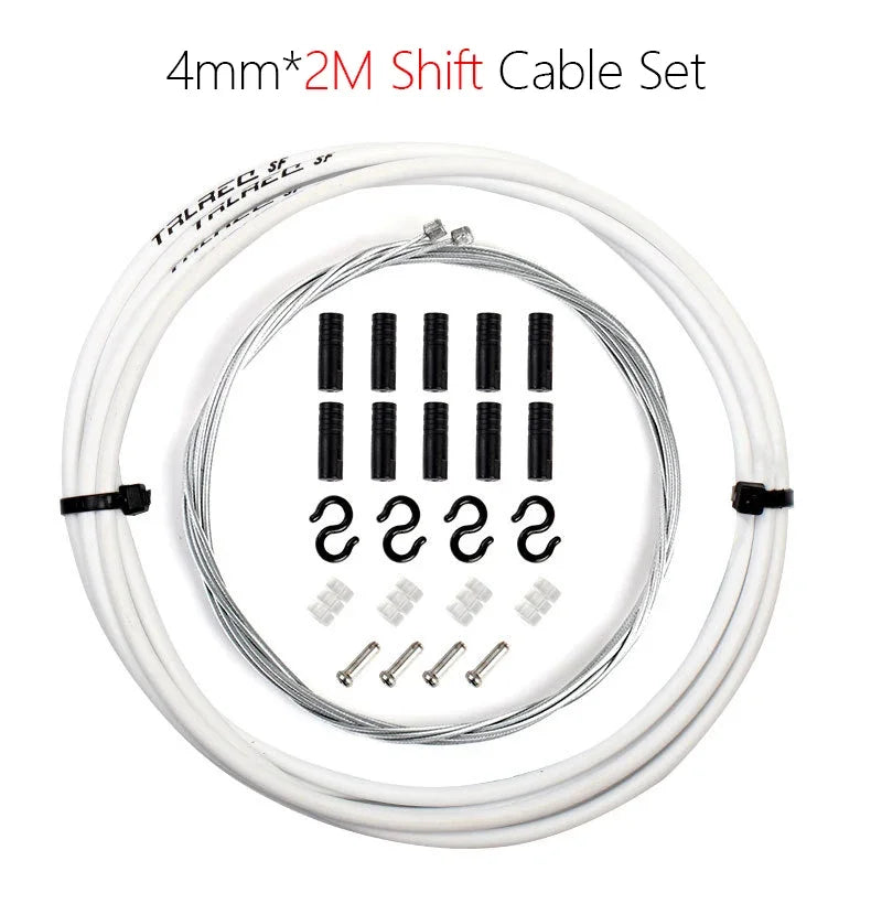 2m/2.5m Bike Brake & Shift Cable Kit 4mm/5mm Mountain Road Bike Derailleur Cable Set with Housing, Comprehensive Repair Solution 