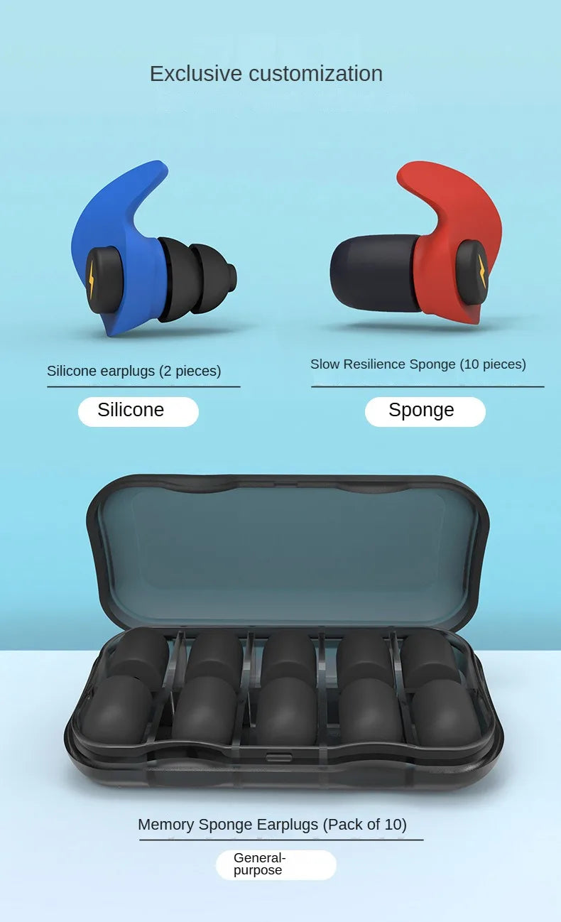 Noise-cancelling Sponge Earplugs Mute Sleep Soundproof Earplugs Separate Assembly Waterproof Silicone Earplugs Security 