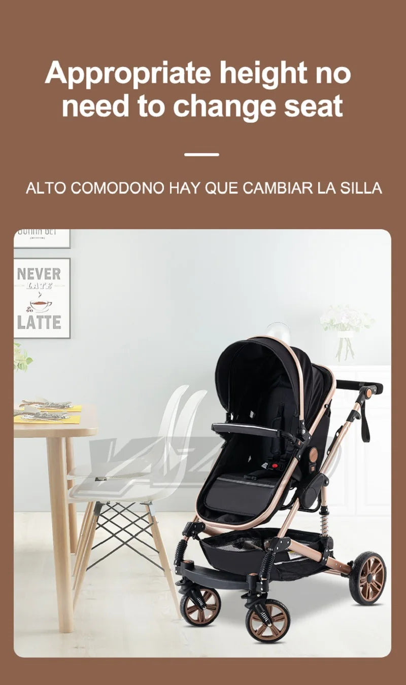 Luxurious 3‑in‑1 Baby Stroller High‑Landscape Travel System