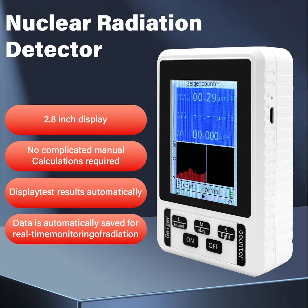 XR-1 Nuclear Radiation Detector with Color Display - Professional Geiger Counter for Beta Gamma X-ray Personal Dosimeter