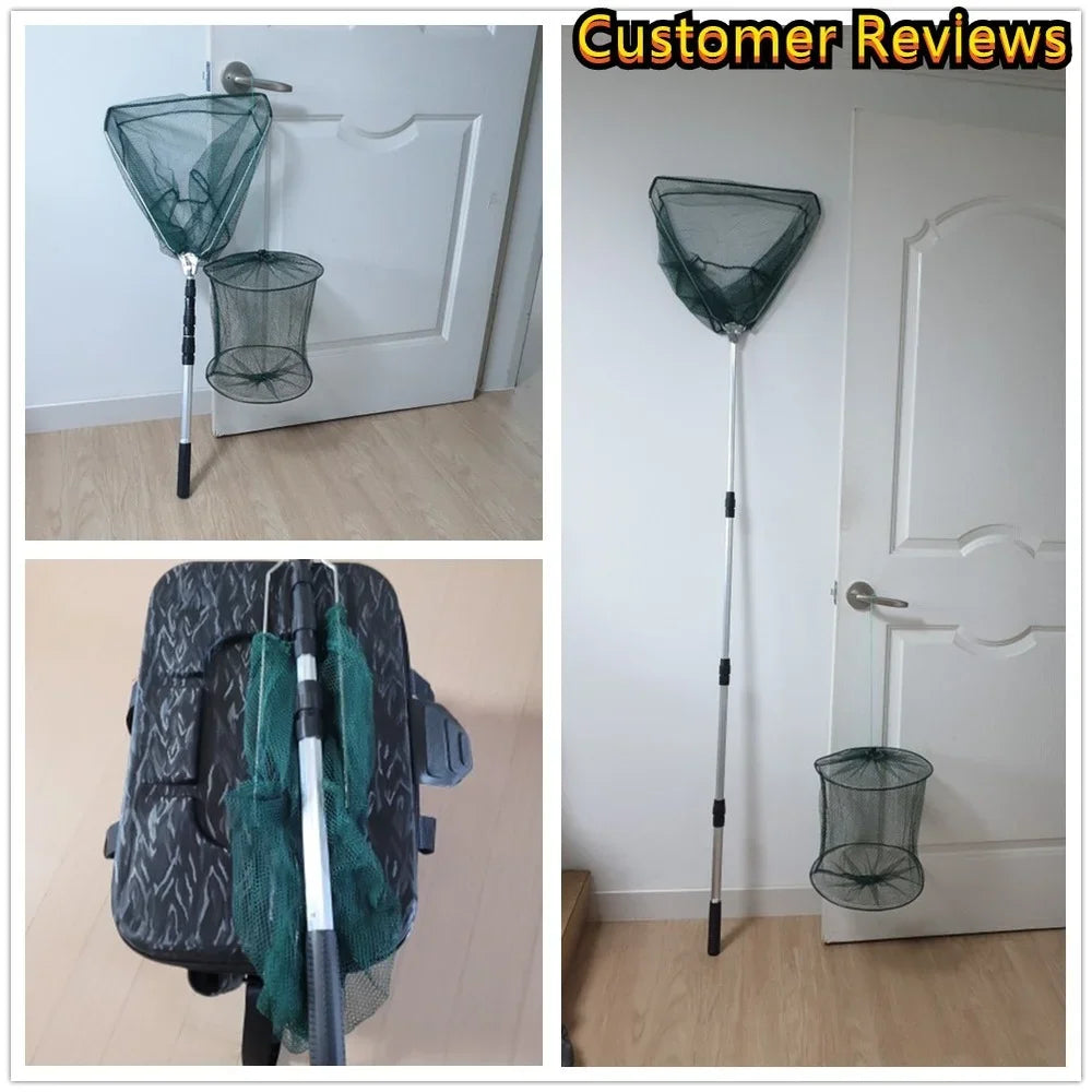 Telescopic Folding Fishing Landing Net with Long Extendable Handle