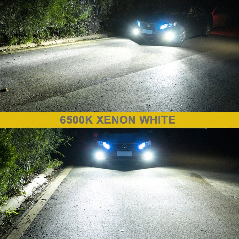 BMTxms 2Szt. Canbus H11 H8 LED Reflektorów przeciwmgłowych H27 880 881 9006 HB4 HB3 9145 H10 H16 LED CSP DRL Lampa samochodowa Białe Żółte E2 12000LM