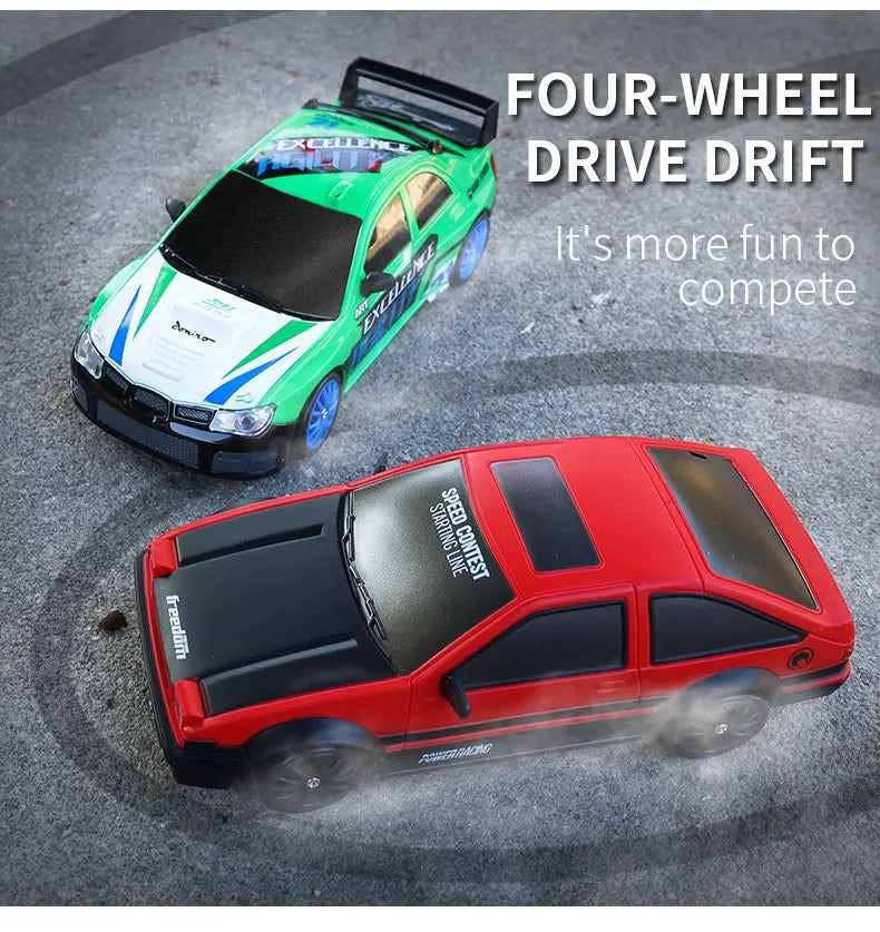 1:24 High Speed RC Drift Vehicle Cars Mustang 4WD Remote Control Racing Car Gift Competition Race Car Boys Toy Replaceable Tire 