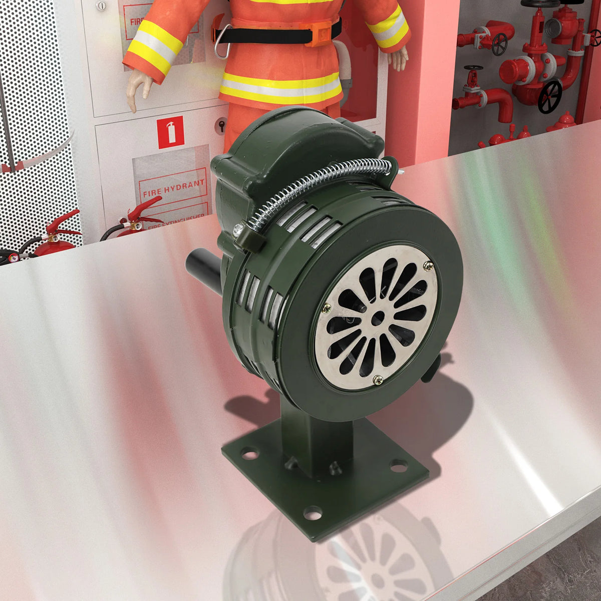 LK-100A Handhållen Siren Aluminiumlegering Manuell vevbar Siren Luftanfall Siren 110dB Högt Alarm för Nödsituation Skola Shopping Brand- och Luftsäkerhetslarm System