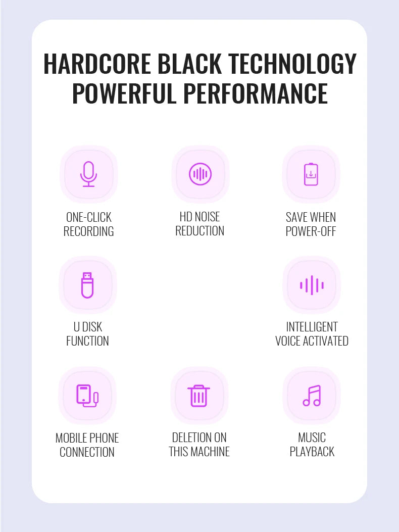 Dictaphone Audio Micro Listen Small Player Recorder Digital  Record Voice Activated  Recording Device Sound Professional 