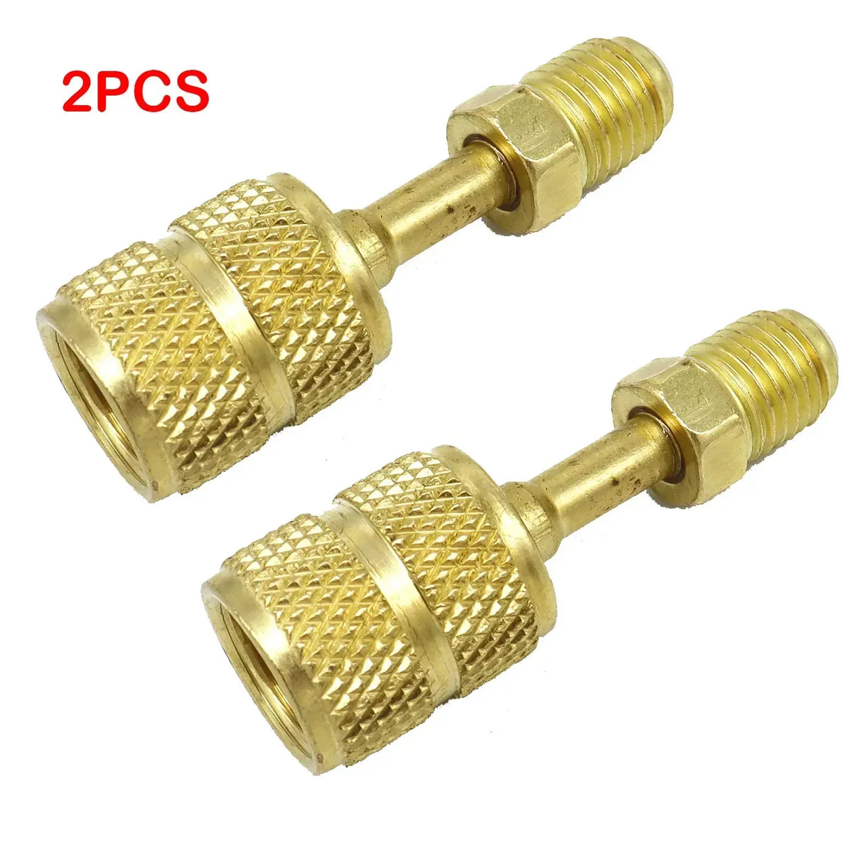 2 x R410A adapterek a légkondicionáló HVAC-hez, 5/16" SAE női to 1/4" SAE férfi flare