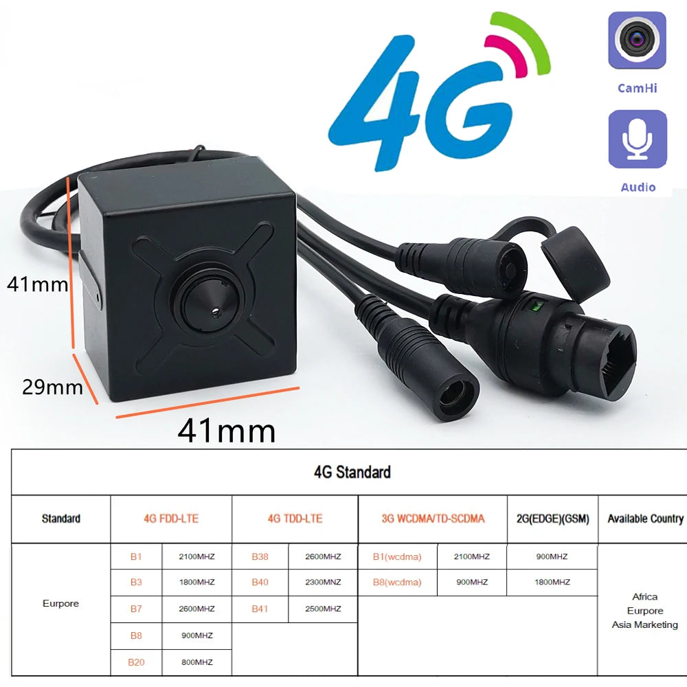 4G Mini Security Camera with Motion Detection and 5MP HD