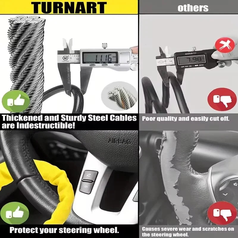 Steering Wheel to Seat Belt Cable Lock