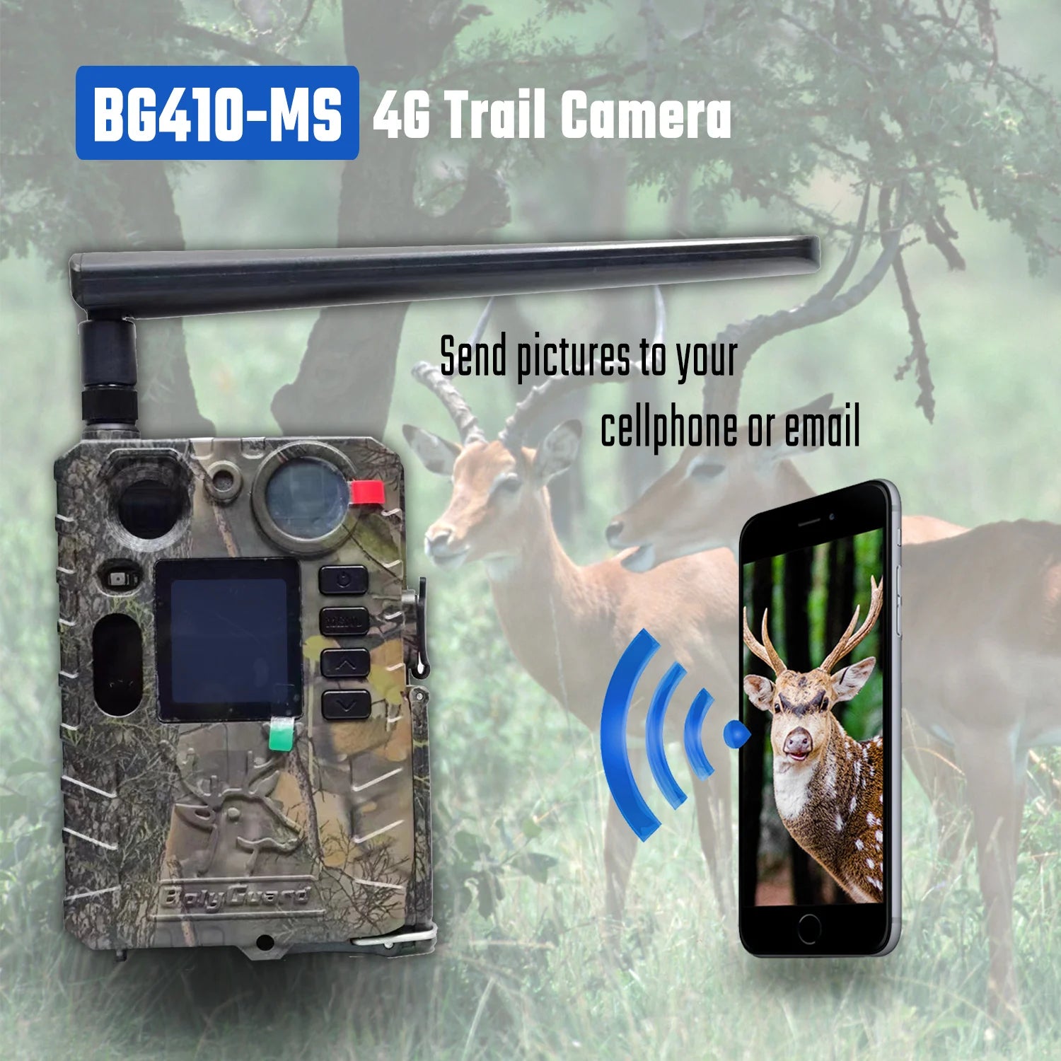 BolyGuard BG410-MS 4G LTE Trail Camera 4K 37MP Night Vision
