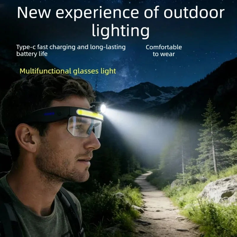LED-otsalamppu 180° valokeilalla retkeilyyn, pyöräilyyn ja kalastukseen