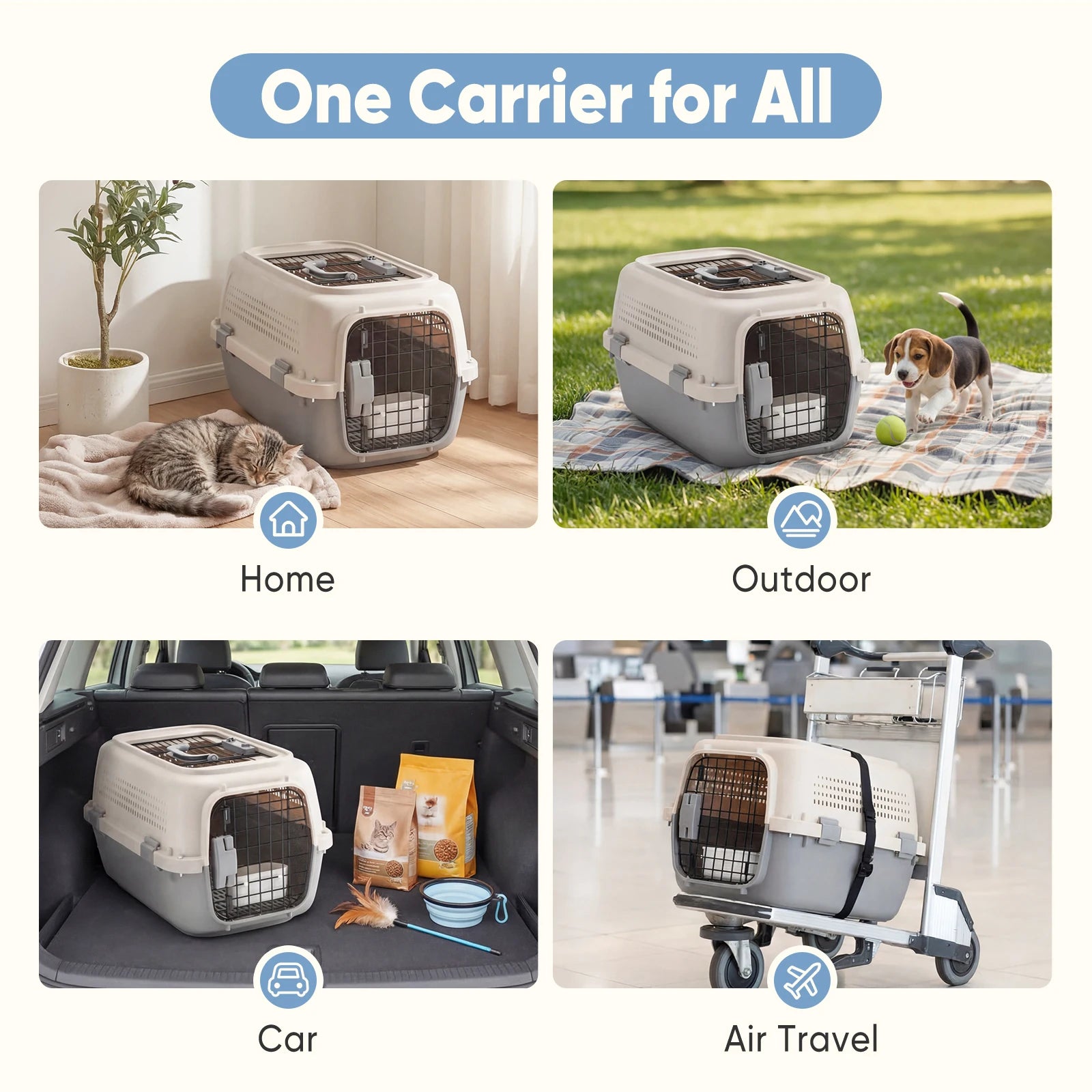 23-Zoll Transportbox für kleine Hunde und Katzen