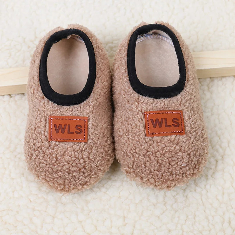 Autumn Winter Baby Slippers with Plush Anti‑Slip Comfort