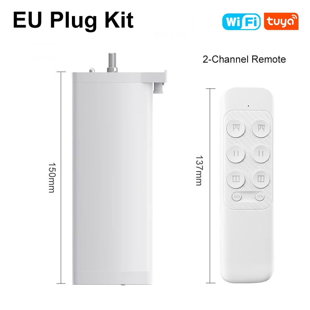Tuya 155MM 4rd Smart Zigbee/WiFi Electric Shutter Curtain Motor Silent Motor with Remote APPVoice Control With Alexa Google Home 