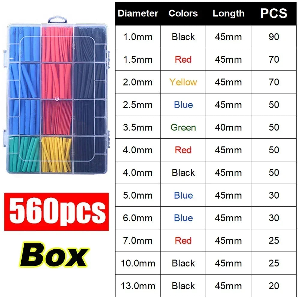 Heat Shrink Tube Kit Thermoresistant Tubing Heat Shrink Wire Wrapping Electrical Connection Cable Insulation Sleeved Protecter 