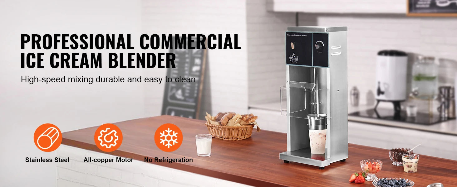 High-Speed Ice Cream Blender Mixer with Speed Adjustment