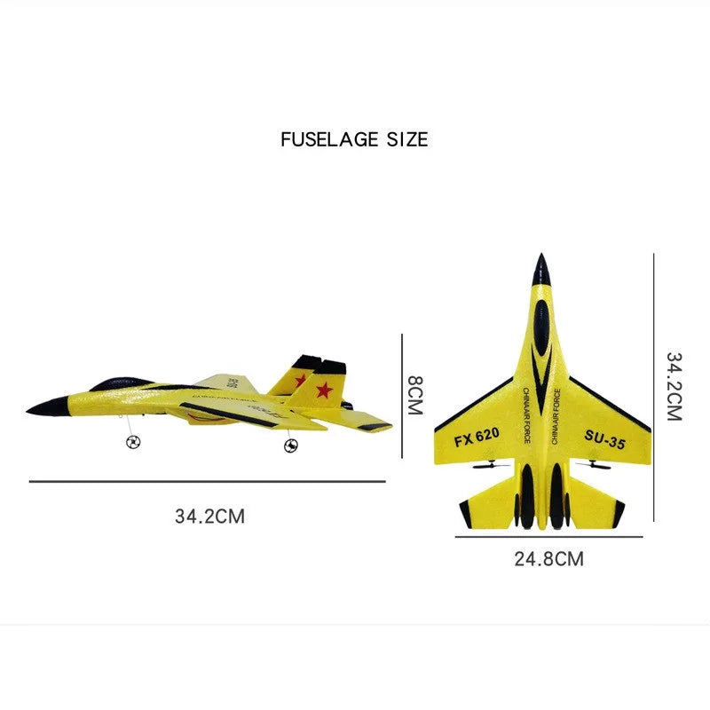 RC Plane SU35 2.4G With LED Lights Aircraft Remote Control Flying Model Glider Airplane SU-35 EPP Foam Toys For Children Gifts