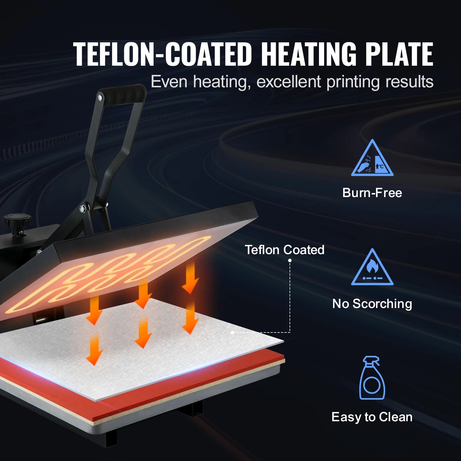 Clamshell Heat Press Machine 15x15–16x24 for T-Shirts & Sublimation