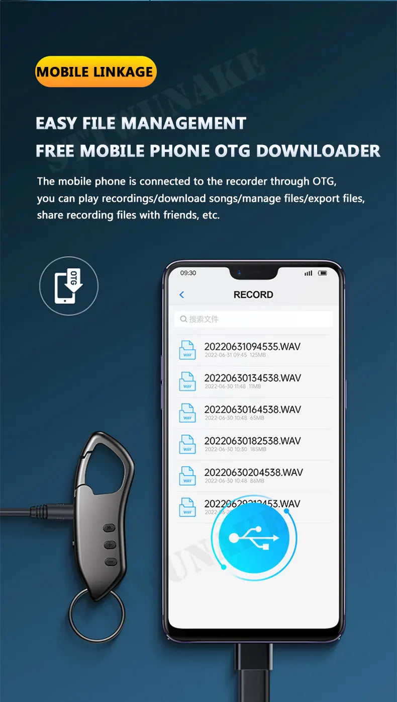 Mini Voice Activated Recorder Digital Audio Recording Keychain Device Wearable Sound Professional Micro Dictaphone STTWUNAKE 