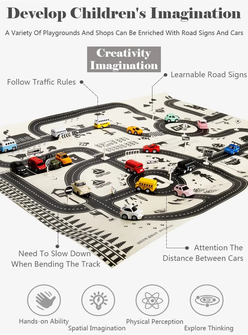 City Road Map Carpet Play Mat 🗺️ 