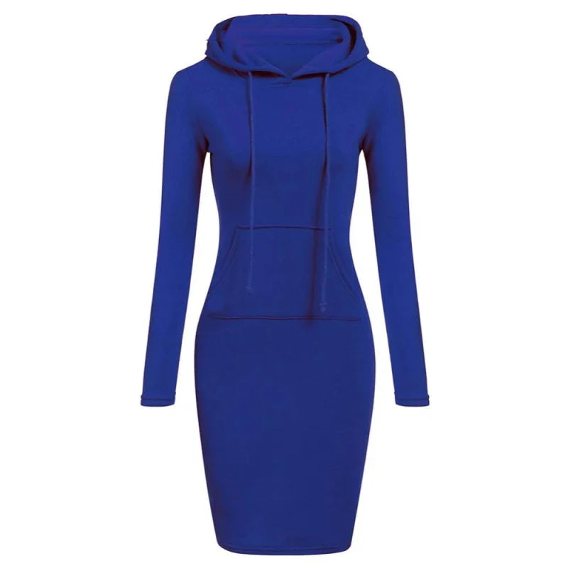 Rochie hanorac cu glugă și buzunare pentru damă