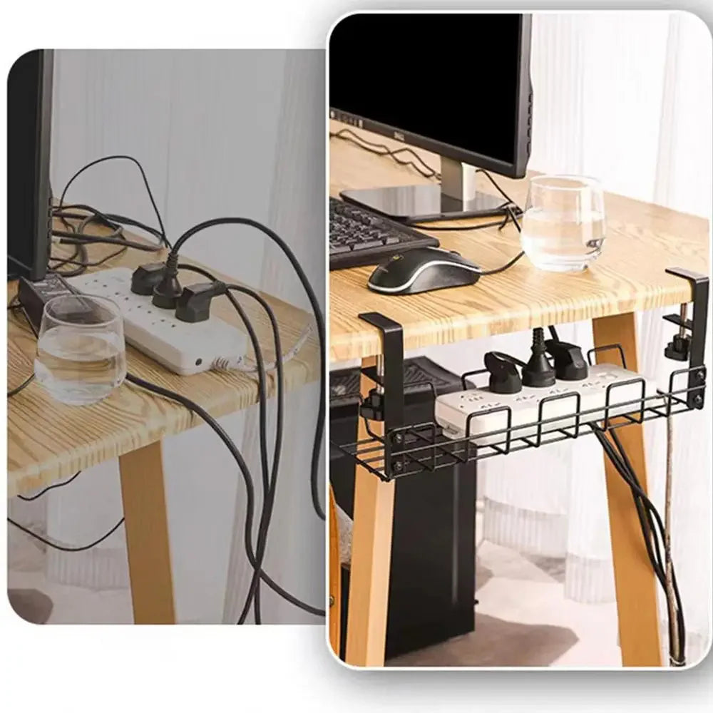 Clamp-On Under-Desk Cable Tray