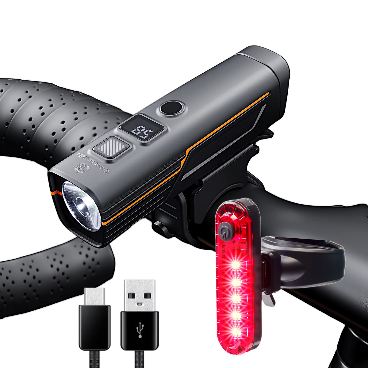 HS-B9 USB-C Bicycle Front Light, Standard or Display Model
