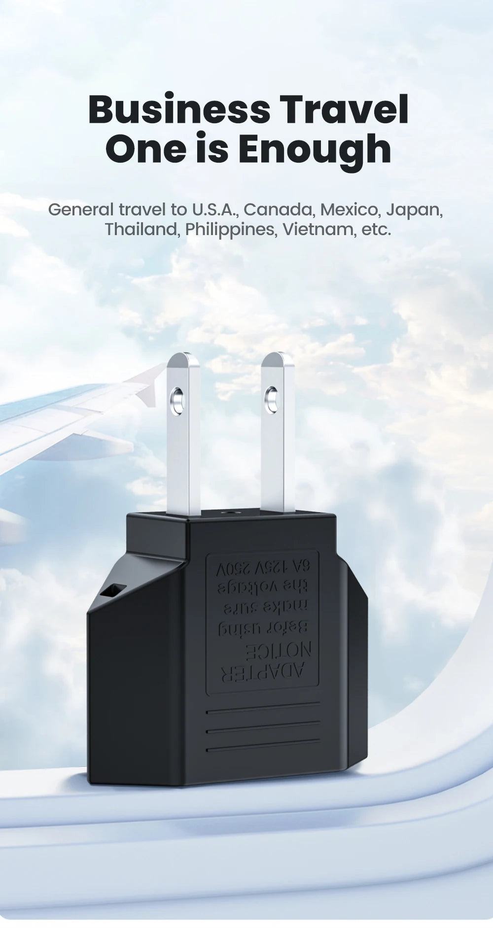 Elough 4.0mm US To EU Converter Plugs European EU To US America Travel Plug Adapter US to EU Power Adapter Electrical Plug 