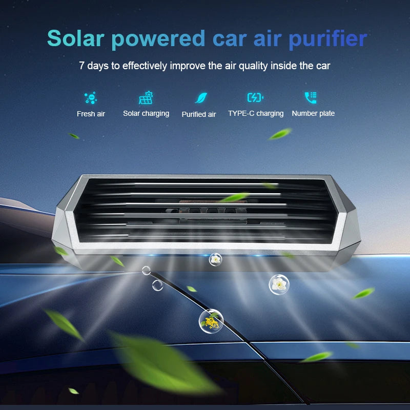 1 pieza, Purificador solar, Operación automática, Purificador de aire con sensor de vibración, Puede mejorar significativamente el aire dentro del coche I
