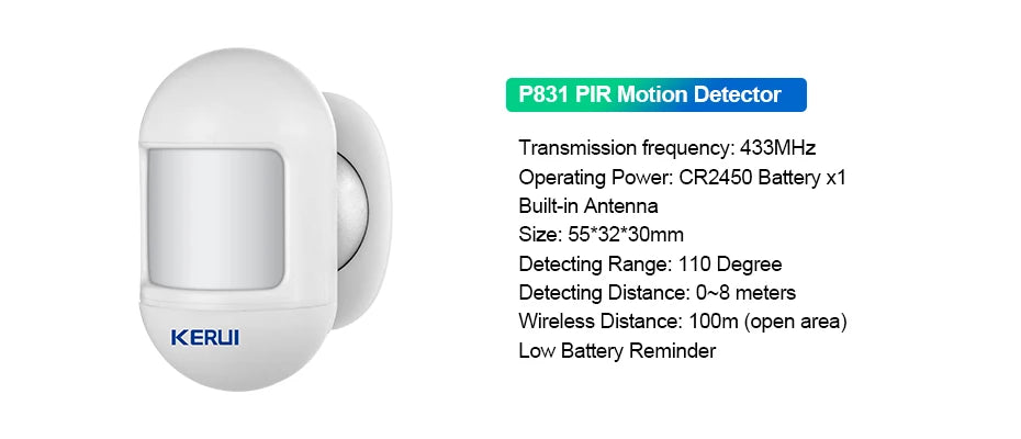 KERUI 433MHZ GSM+WiFi Heimalarm Kommt mit Tuya Smart Anti-Diebstahl Alarme Alarm System Kits Integrierte Batterie Sirene PIR Sensor