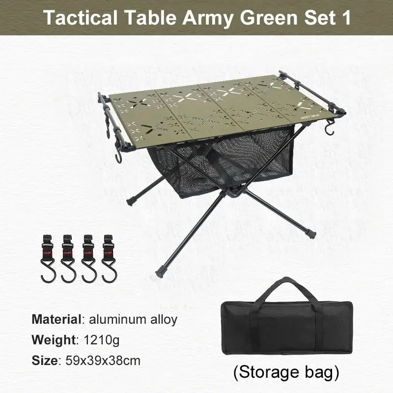 WESTTUNE Camping Folding Table Portable Aluminum Alloy Lightweight Table with Accessories Multifunctional Outdoor Table 