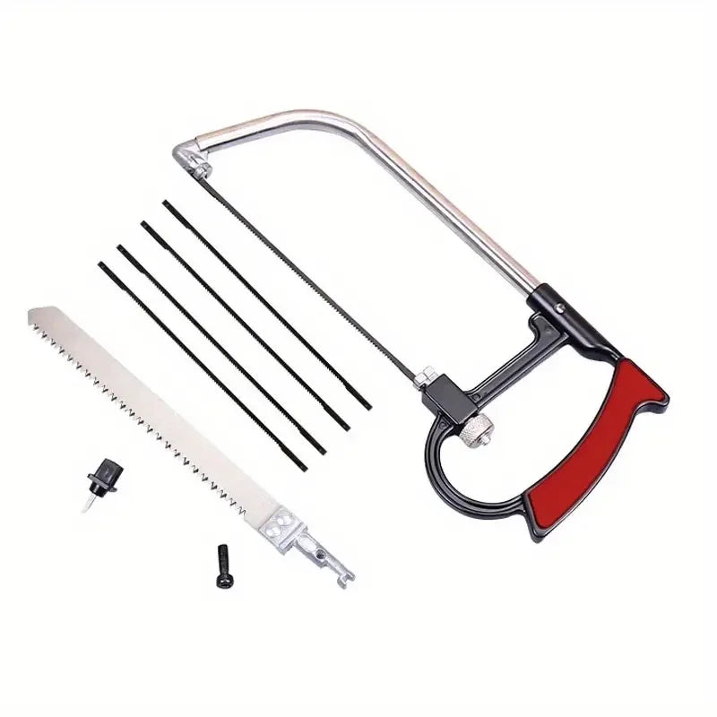 8in1 Saw Multi Purpose Hand DIY Steel Saw Metal Wood Glass Saw Kit 6 Blades Woodworking Metalworking Model Hobby Tool 