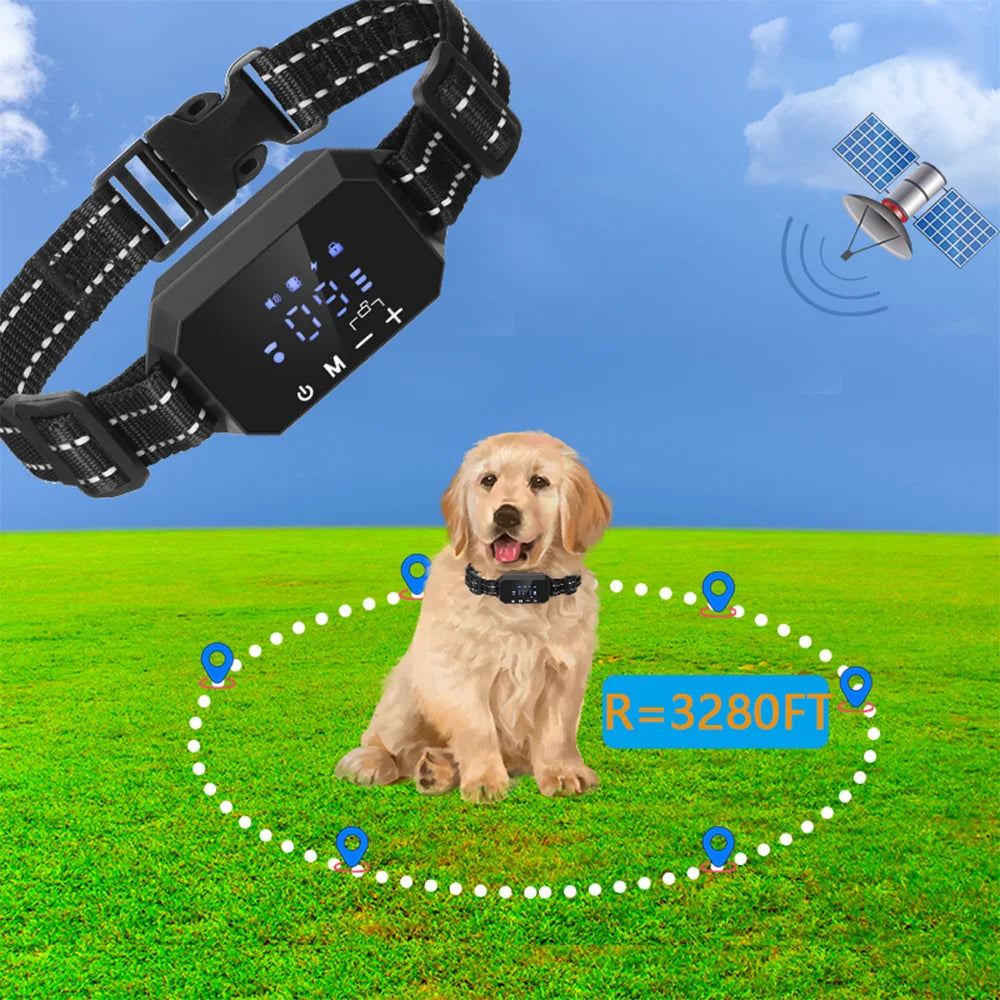 GPS Wireless Dog Fence Collar with 100–3300 ft Adjustable Range
