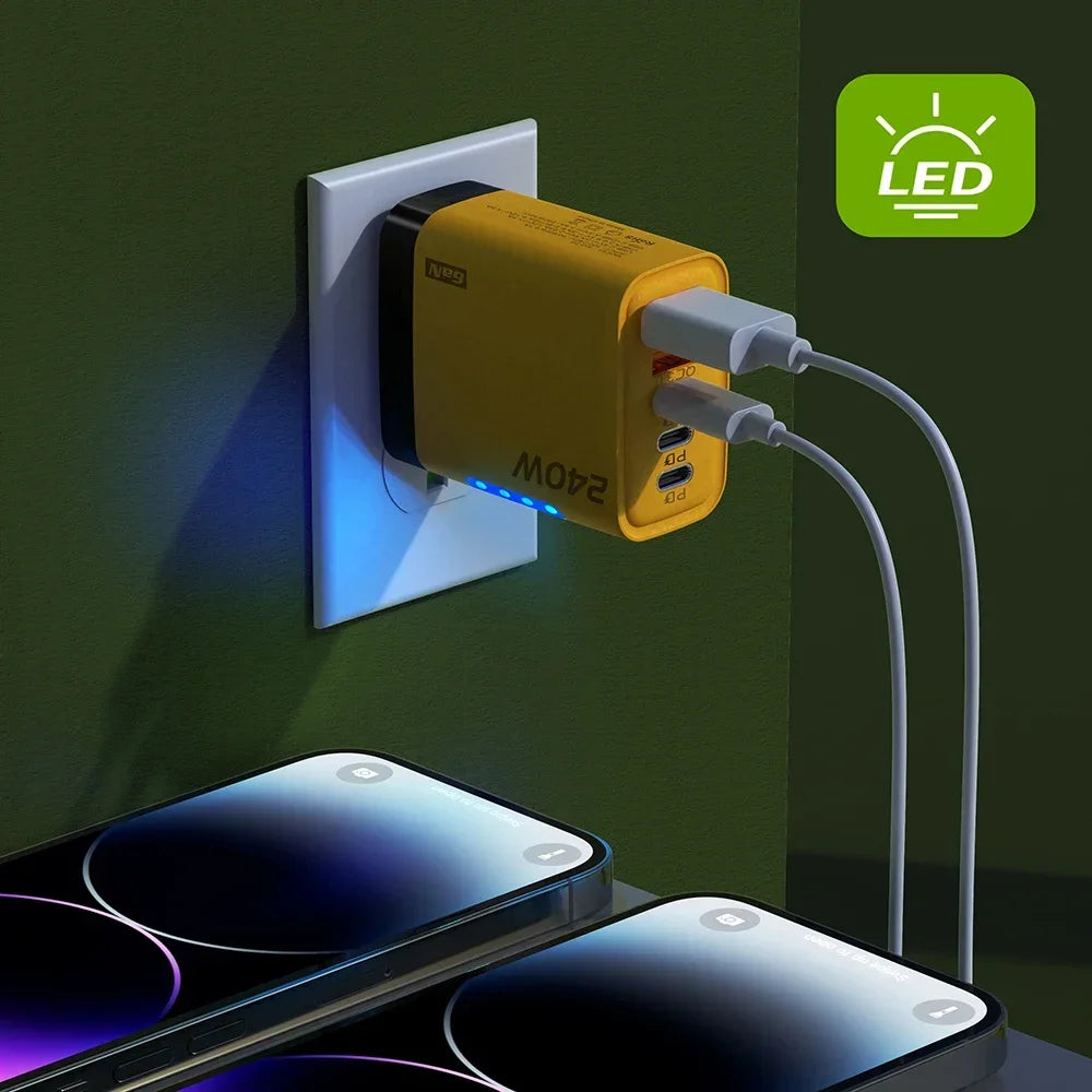 5 Ports USB C PD Charger Quick Charge 3.0 Type C USB Phone Chargers Fast Charging Adapter For iPhone 16 15 Samsung Xiaomi Huawei 